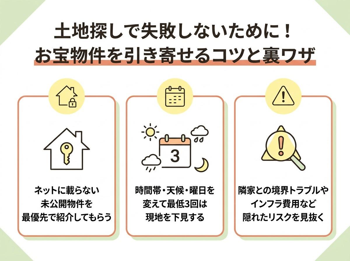 土地探しで失敗しないために！お宝物件を引き寄せるコツと裏ワザ