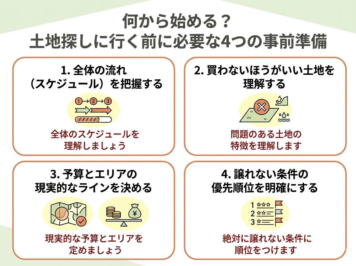 何から始める？土地探しに行く前に必要な4つの事前準備