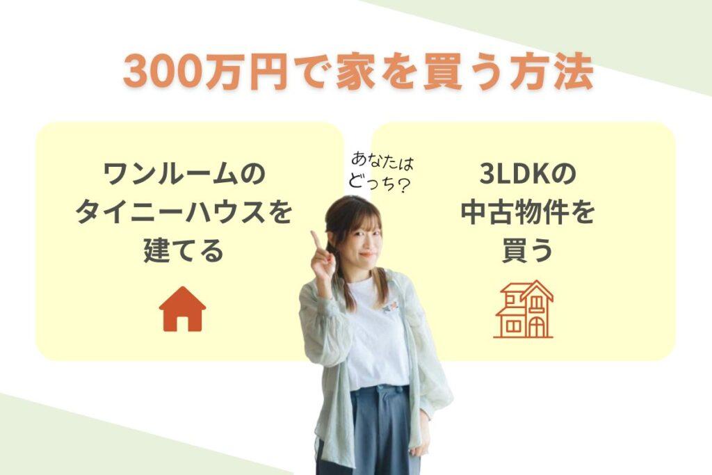300万で家を買う2つの方法ー建てるか中古を買うか