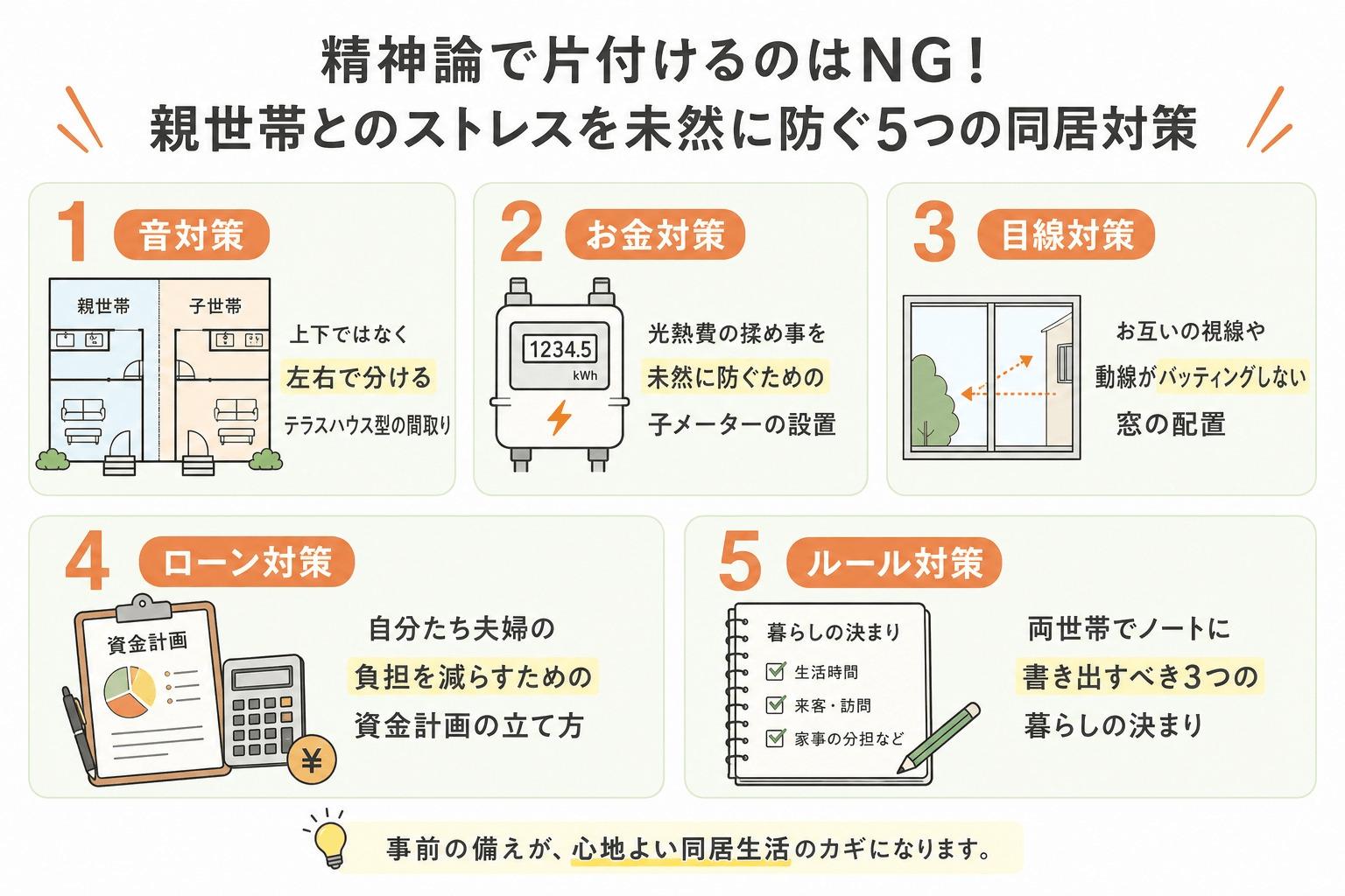 精神論で片付けるのはNG！親世帯とのストレスを未然に防ぐ5つの同居対策