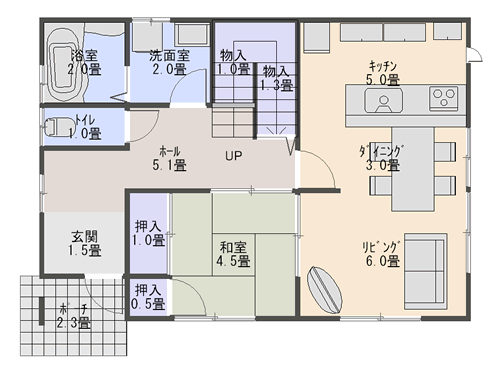 3.収納の確保でストックを置きやすくした間取り