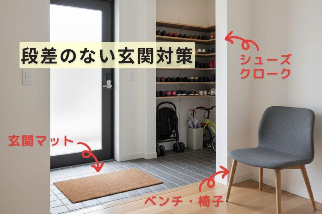 段差のない玄関の3つの対策