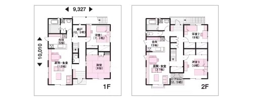 【土地】50坪の間取りイメージ二世帯住宅（完全分離型）：ミサワホーム