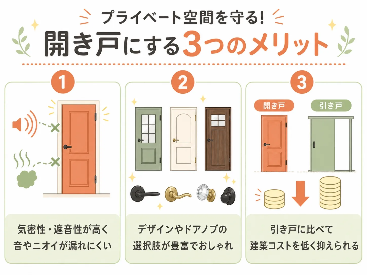 プライベート空間を守る！開き戸にする3つのメリット