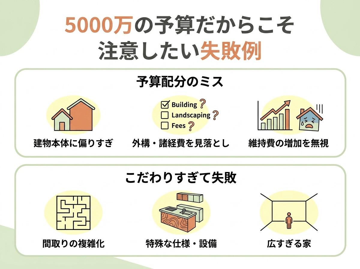 5000万の予算があるからこそ注意したい失敗例の図解
