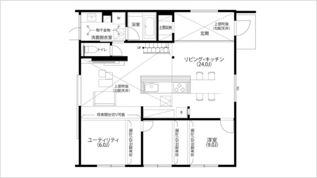 平屋2LDKの間取り図
