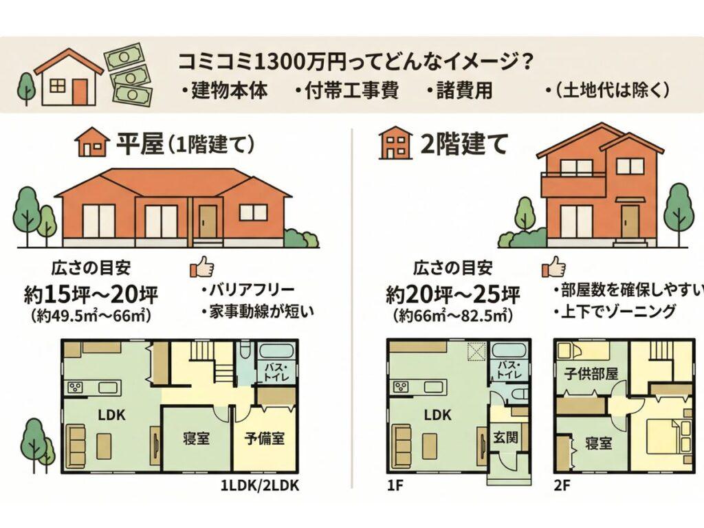 コミコミ1300万の広さ
