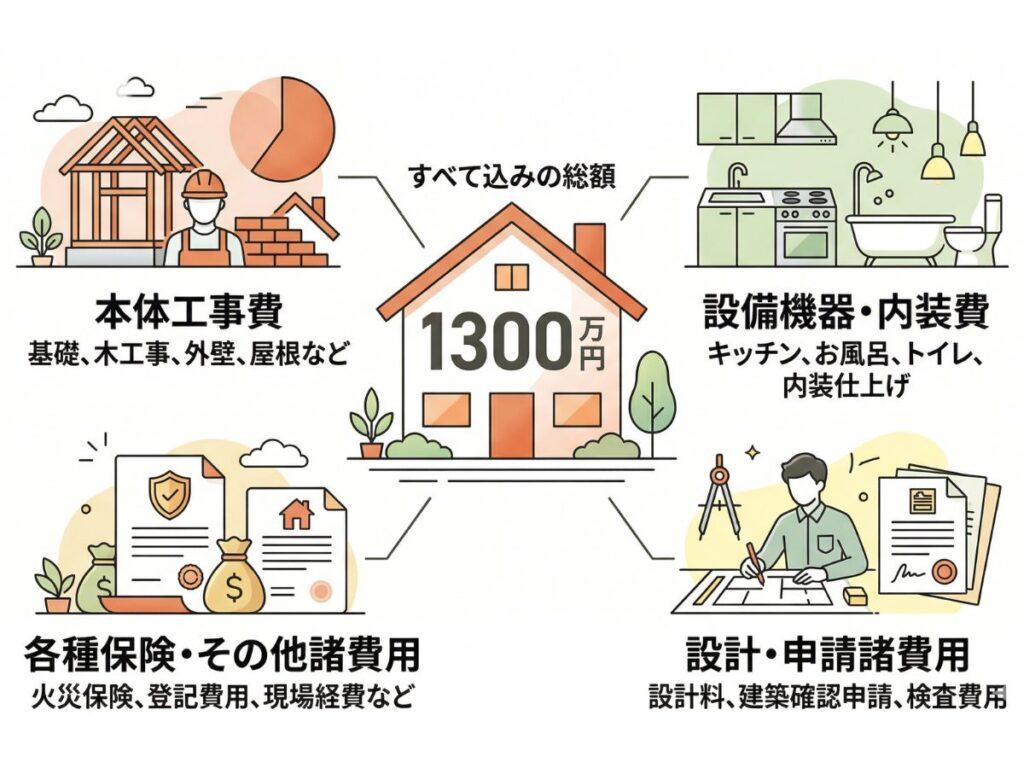 コミコミ1300万総額と内訳
