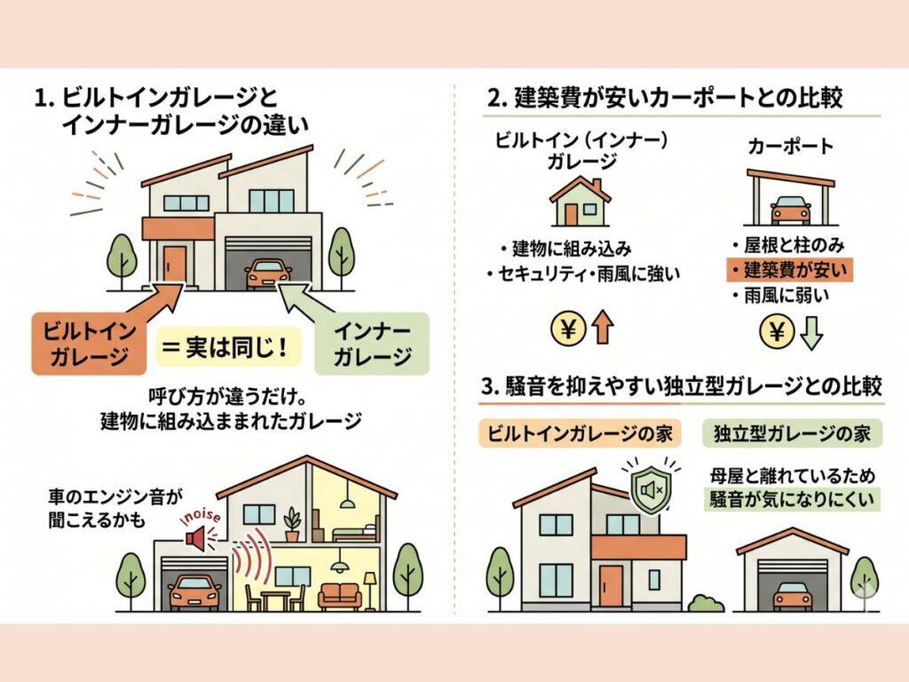 ビルトインガレージとインナーガレージの違い
