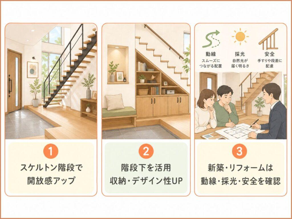 玄関入ってすぐ階段をおしゃれに見せる工夫