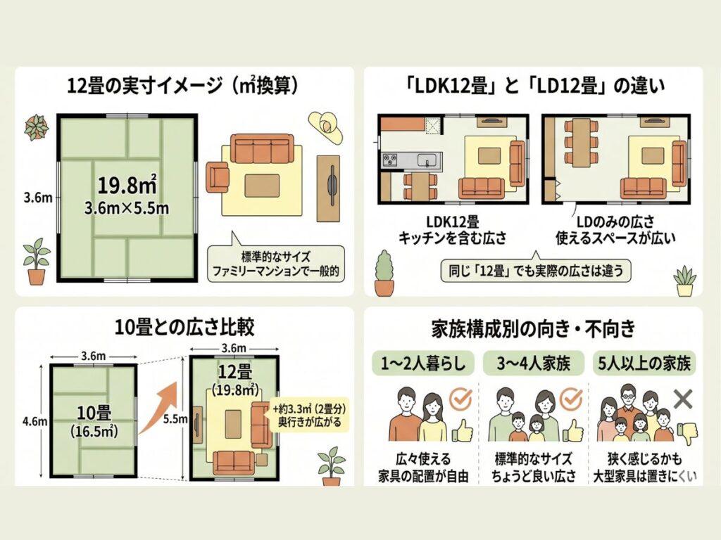 リビングダイニング12畳は狭い